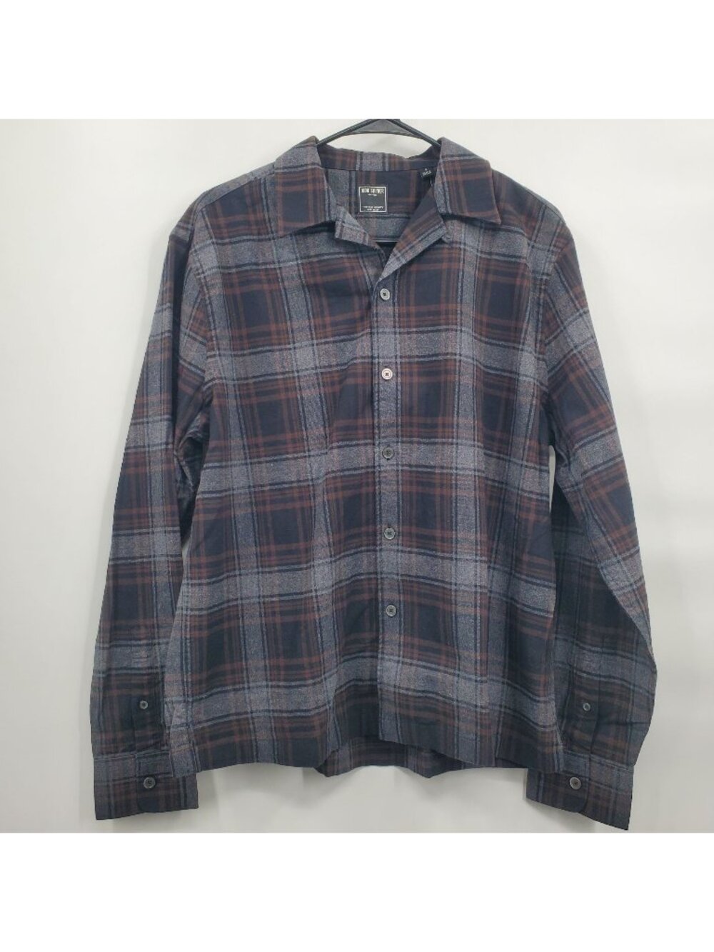 Todd Snyder Black Checkered Boxy Flannel Plaid Shirt Men Size Small NWT Button